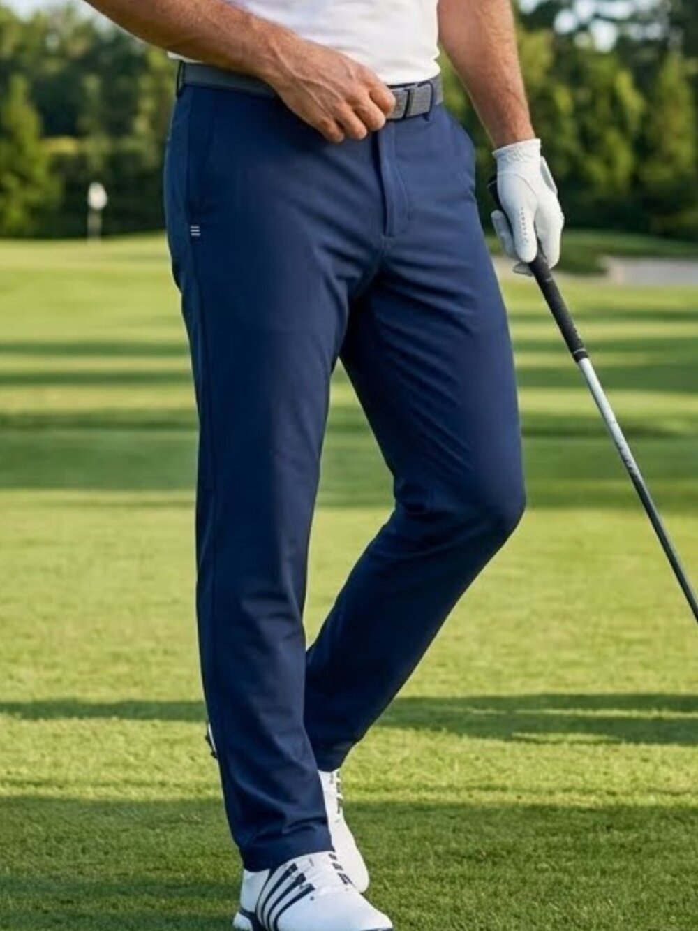 Adidas Straight Fit Men's Golf Pants Blue 36 x34 Flat Front Golfing Stretchy